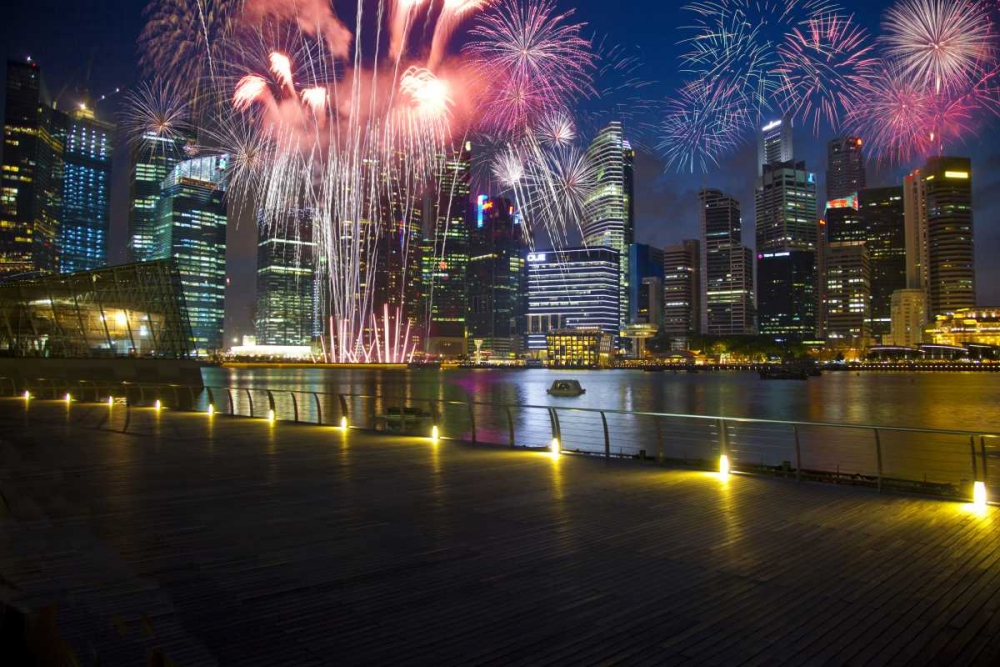 Singapore Fireworks in downtown area